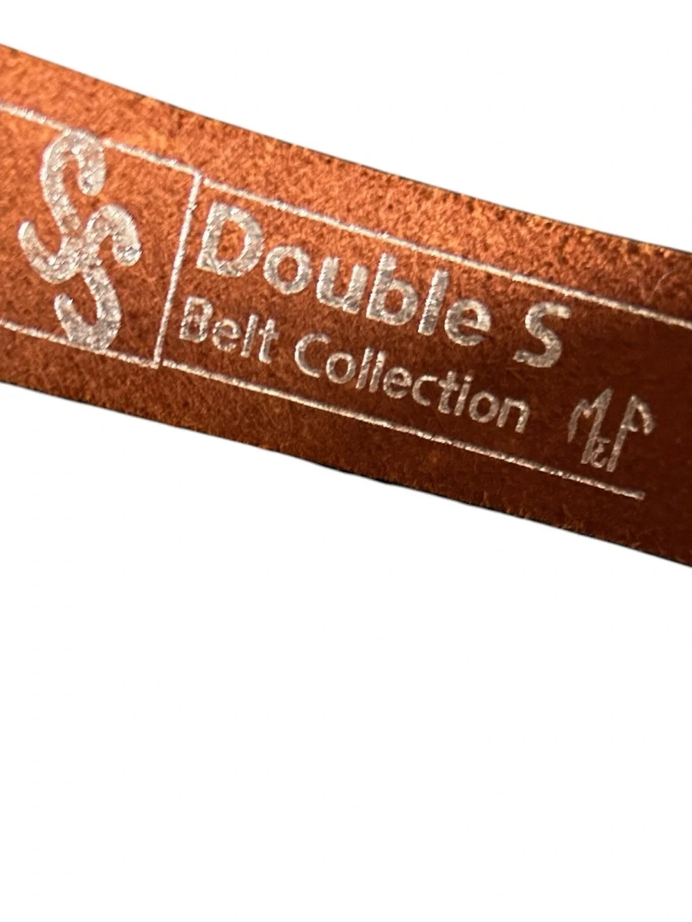 Kids Double S Belt Brown Leather Tooled Western Belt Silver Horse Buckle 18”